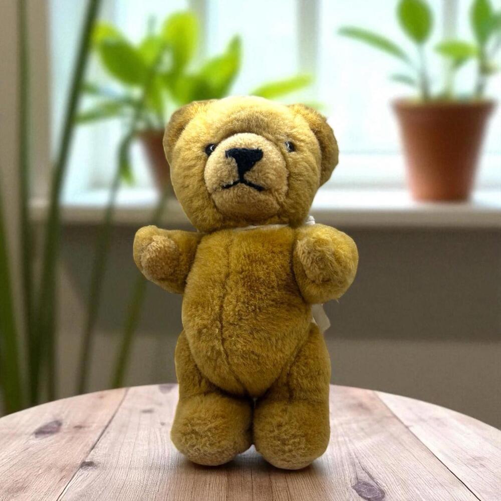 Jerry Elsner Teddy Bear Plush 13" Brown Poseable, Plush Toy Rare Vintage Clean!